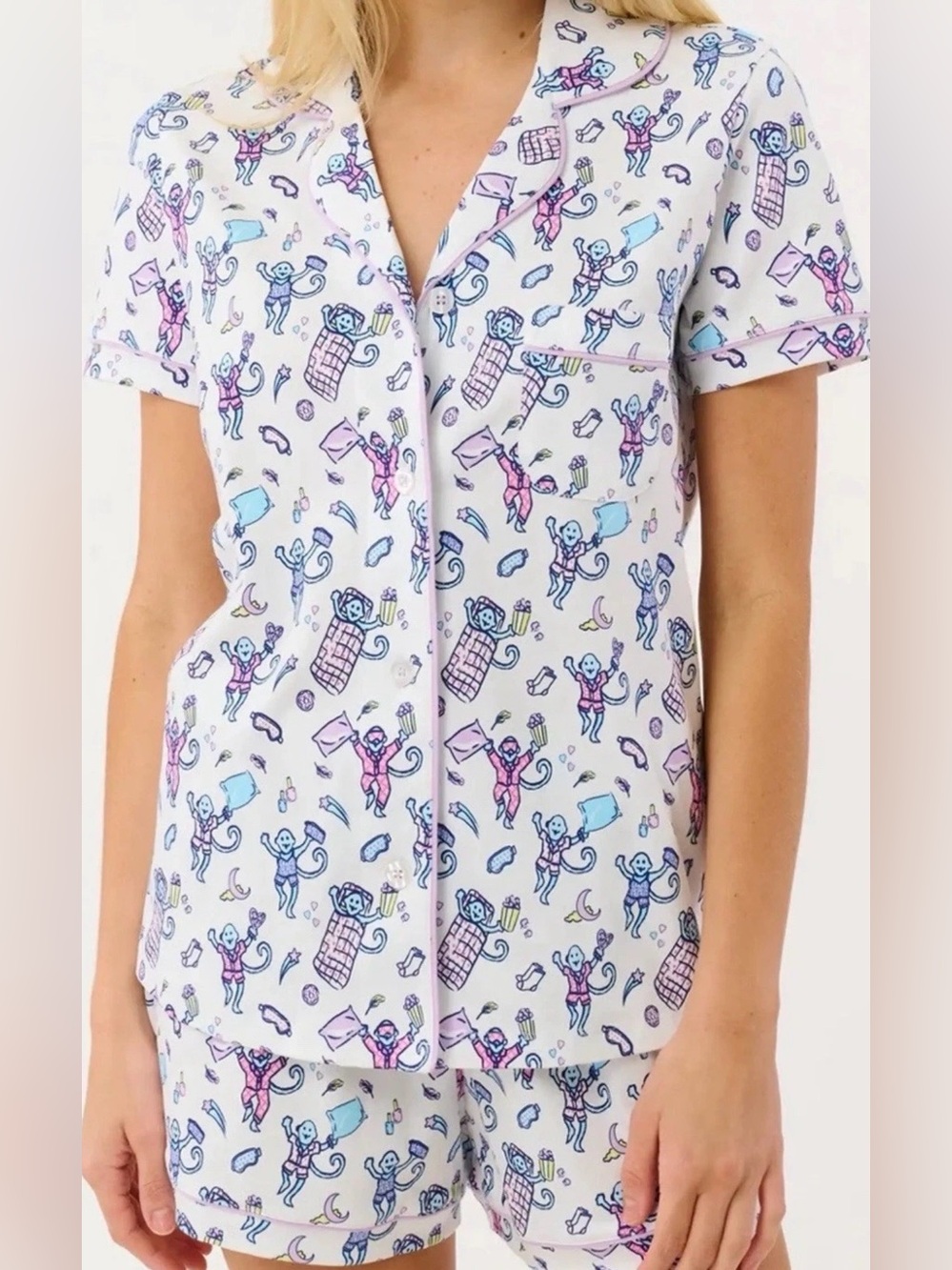 Roller Rabbit Slumber Party Polo Pajama Set Size XS